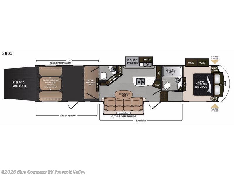2017 Dutchmen Voltage V3805 - Used Toy Hauler For Sale by Blue Compass RV Prescott Valley in Prescott Valley, Arizona features Slideout
