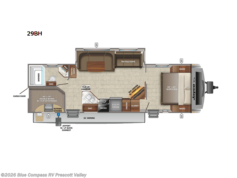 2023 Jayco White Hawk 29BH - Used Travel Trailer For Sale by Blue Compass RV Prescott Valley in Prescott Valley, Arizona features Slideout