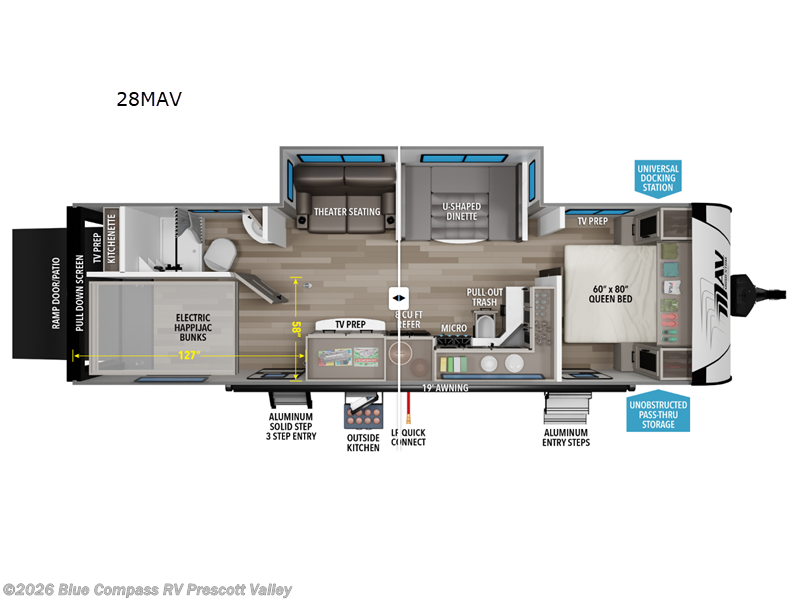 2026 Grand Design Momentum MAV 28MAV - New Toy Hauler For Sale by Blue Compass RV Prescott Valley in Prescott Valley, Arizona features Slideout