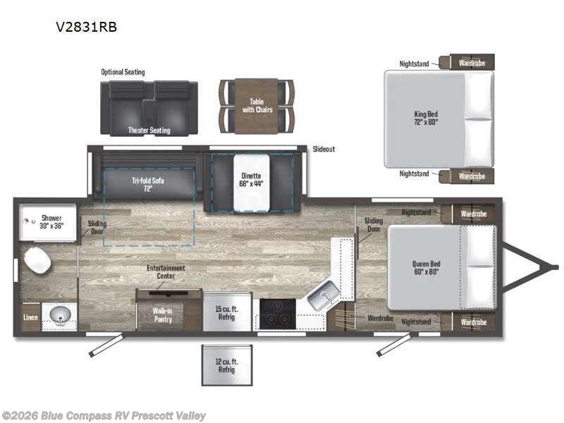 2024 Winnebago Voyage V2831RB - Used Travel Trailer For Sale by Blue Compass RV Prescott Valley in Prescott Valley, Arizona features Slideout
