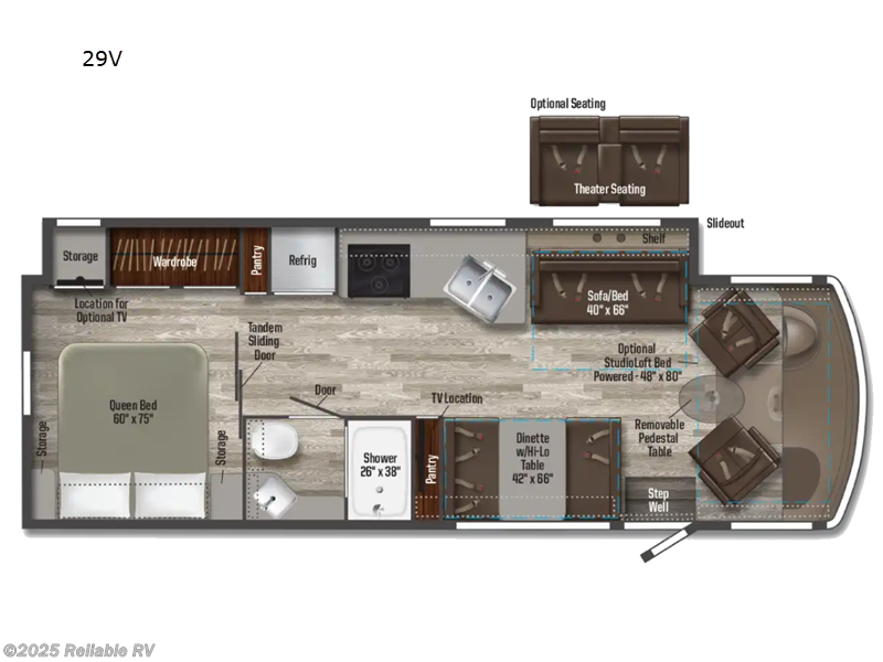 2022 Winnebago Sunstar 29V - Used Class A For Sale by Reliable RV in Springfield, Missouri features Slideout