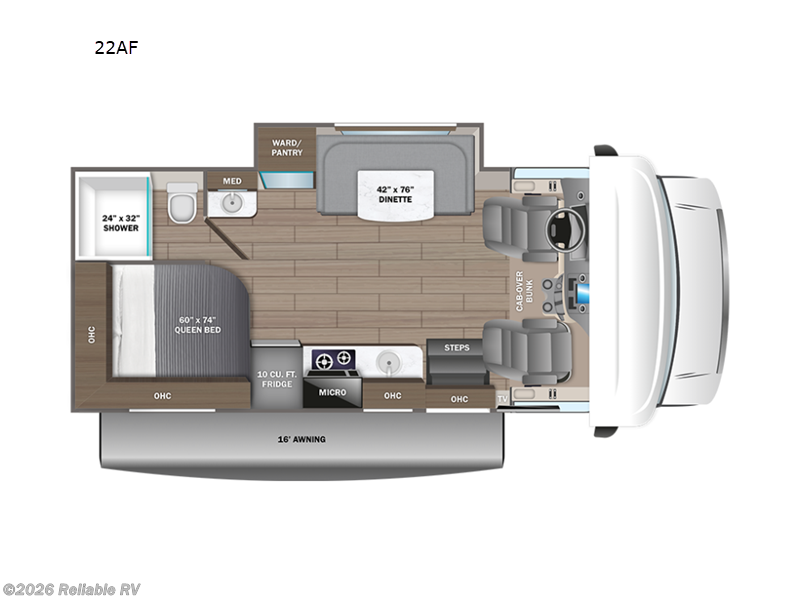 2027 Entegra Coach Odyssey SE 22AF - New Class C For Sale by Reliable RV in Springfield, Missouri features Slideout