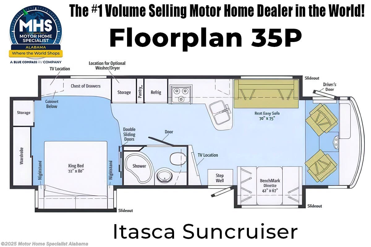 Floorplan of 2014 Itasca Suncruiser 35P