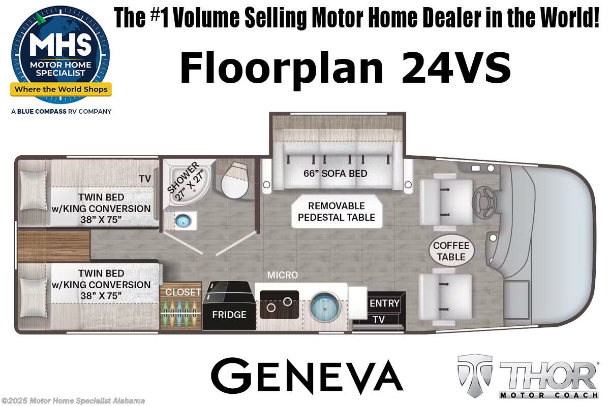Floorplan of 2026 Thor Motor Coach Geneva 24VS