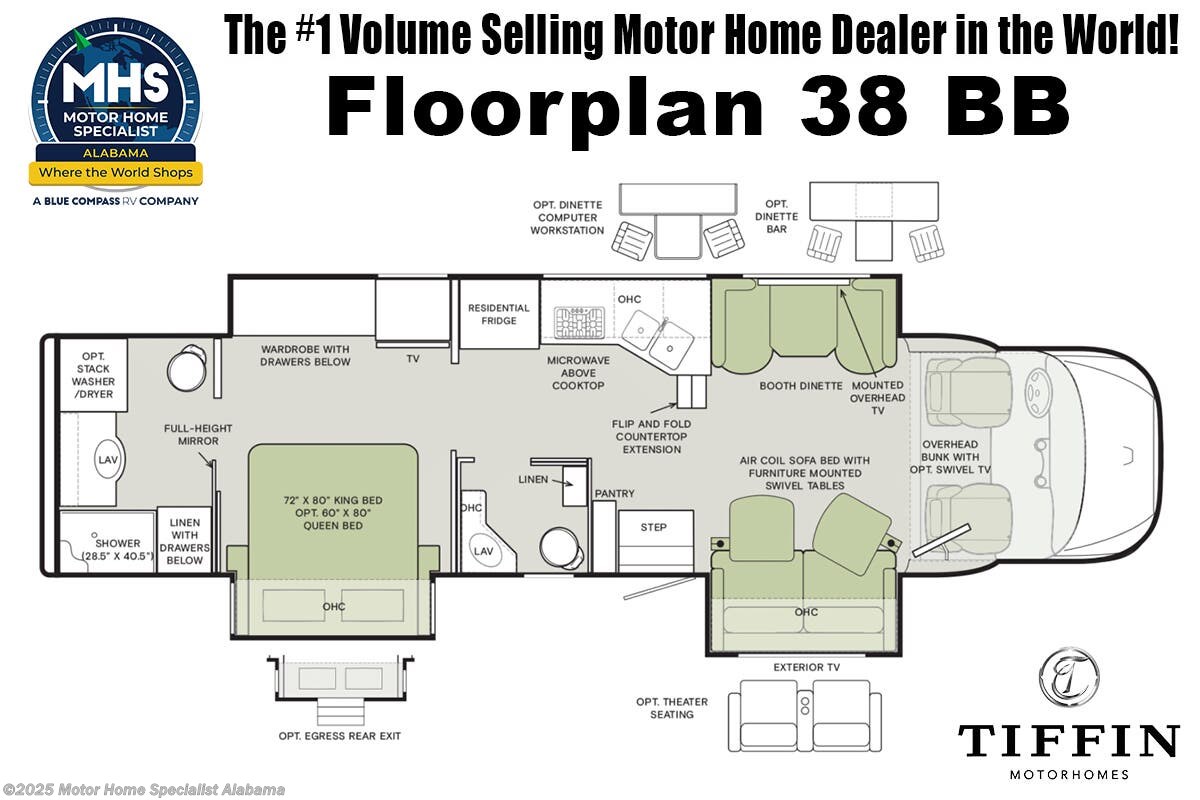 Floorplan of 2026 Tiffin Allegro Bay 38 BB