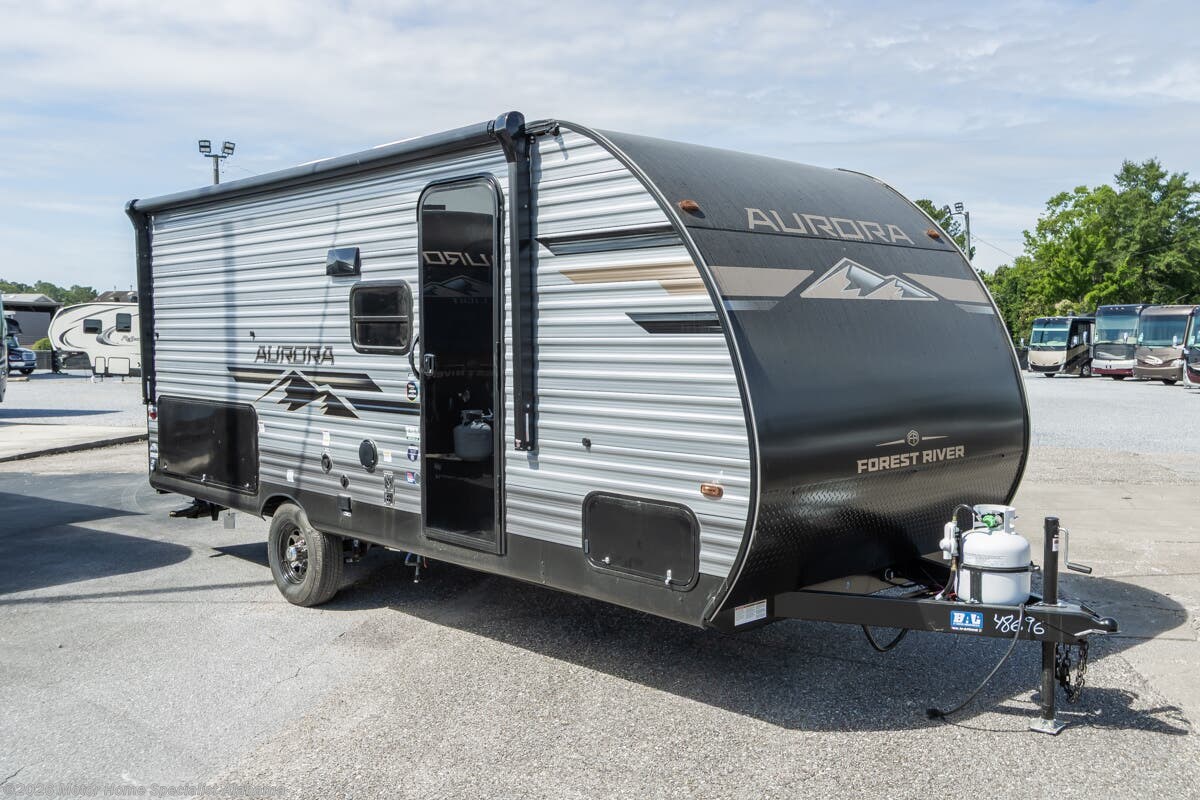 2026 Forest River Aurora Light 18BHSX Travel Trailer W/ Outside Kitchen, Solar Prep, GE Package &amp; More