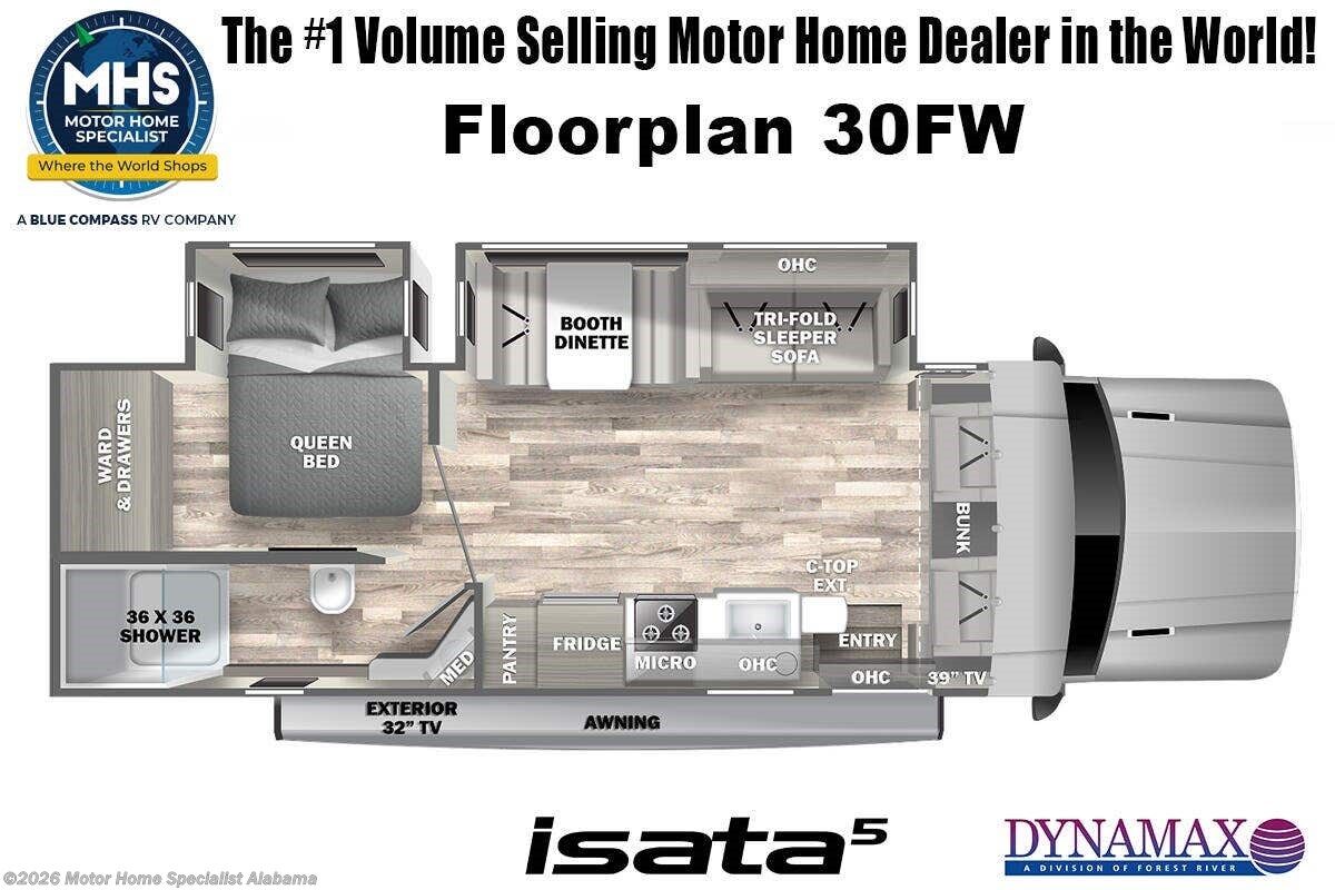 Floorplan of 2027 Dynamax Corp Isata 5 Series 30FWEX