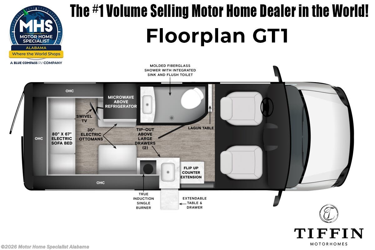 Floorplan of 2027 Tiffin GT1 Base