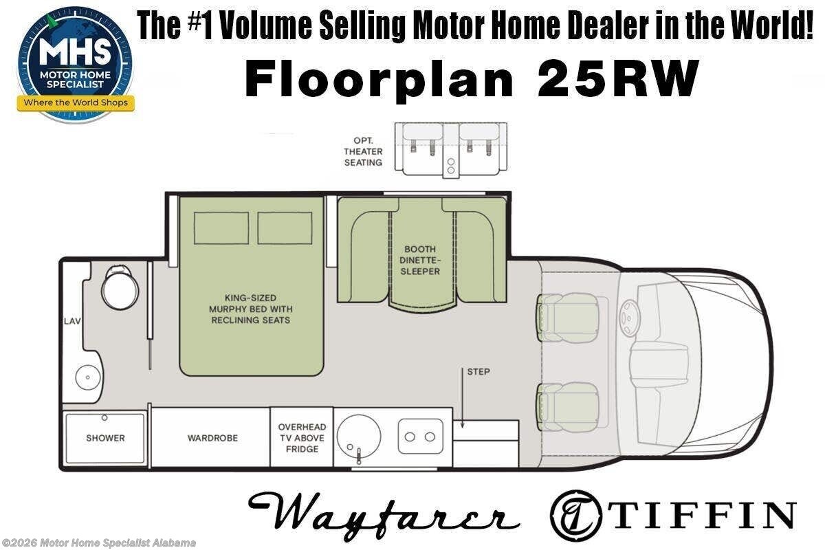 Floorplan of 2027 Tiffin Wayfarer 25 RW