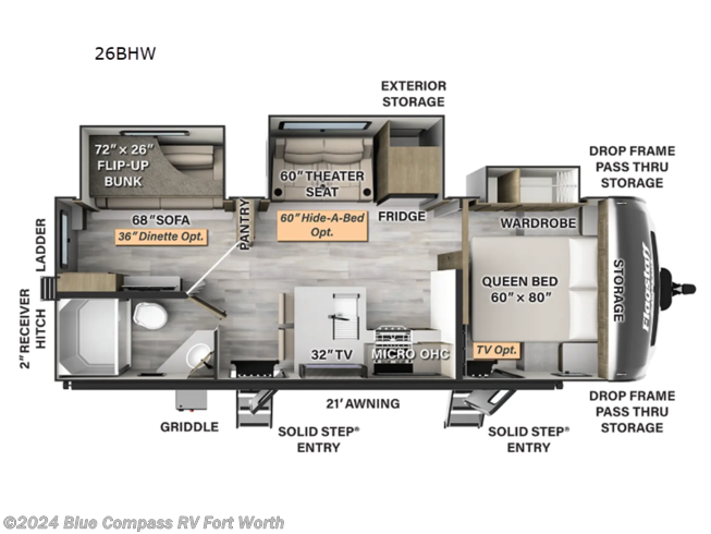 2024 Forest River Flagstaff Super Lite 26BHW - New Travel Trailer For Sale by Blue Compass RV Fort Worth in Ft. Worth, Texas