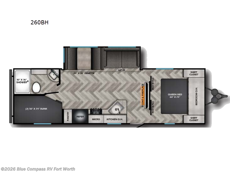 2025 CrossRoads Zinger Lite 260bh - Used Travel Trailer For Sale by Blue Compass RV Fort Worth in Fort Worth, Texas features Slideout