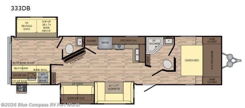2020 CrossRoads Longhorn 333DB - Used Travel Trailer For Sale by Blue Compass RV Fort Worth in Fort Worth, Texas features Slideout