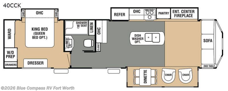 2018 Forest River Cedar Creek Cottage 40CCK - Used Travel Trailer For Sale by Blue Compass RV Fort Worth in Fort Worth, Texas features Slideout