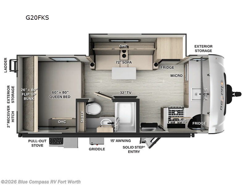 2024 Forest River Rockwood Geo Pro G20FKS - Used Travel Trailer For Sale by Blue Compass RV Fort Worth in Fort Worth, Texas features Slideout