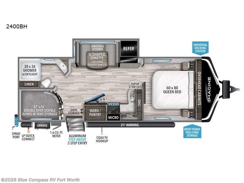 2022 Grand Design Imagine 2400BH - Used Travel Trailer For Sale by Blue Compass RV Fort Worth in Fort Worth, Texas features Slideout