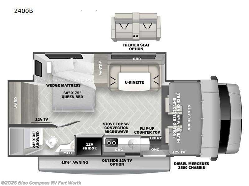 2024 Forest River Sunseeker MBS 2400B - Used Class C For Sale by Blue Compass RV Fort Worth in Fort Worth, Texas features Slideout