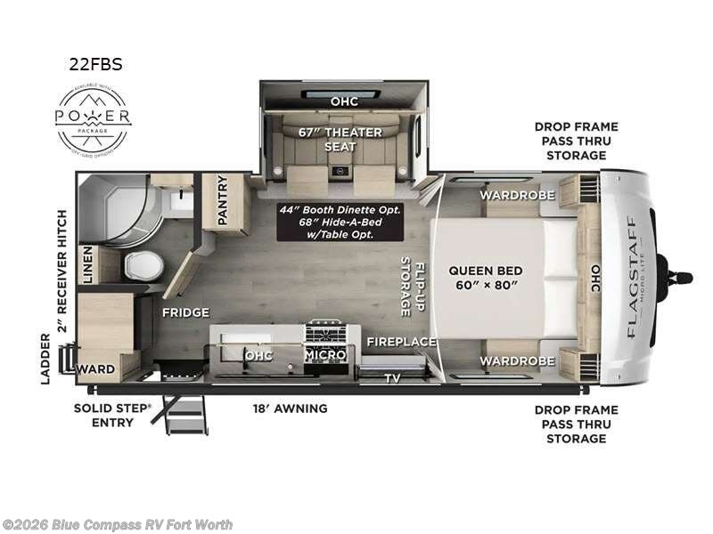 2027 Forest River Flagstaff Micro Lite 22FBS - New Travel Trailer For Sale by Blue Compass RV Fort Worth in Fort Worth, Texas features Slideout