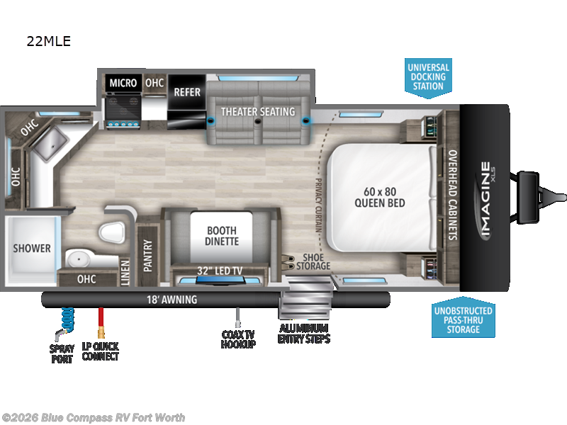 2022 Grand Design Imagine 22MLE - Used Travel Trailer For Sale by Blue Compass RV Fort Worth in Fort Worth, Texas features Slideout