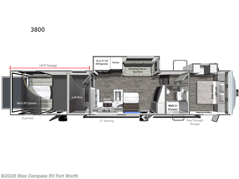 2026 Dutchmen Voltage V-Series 3800 - New Toy Hauler For Sale by Blue Compass RV Fort Worth in Fort Worth, Texas features Slideout
