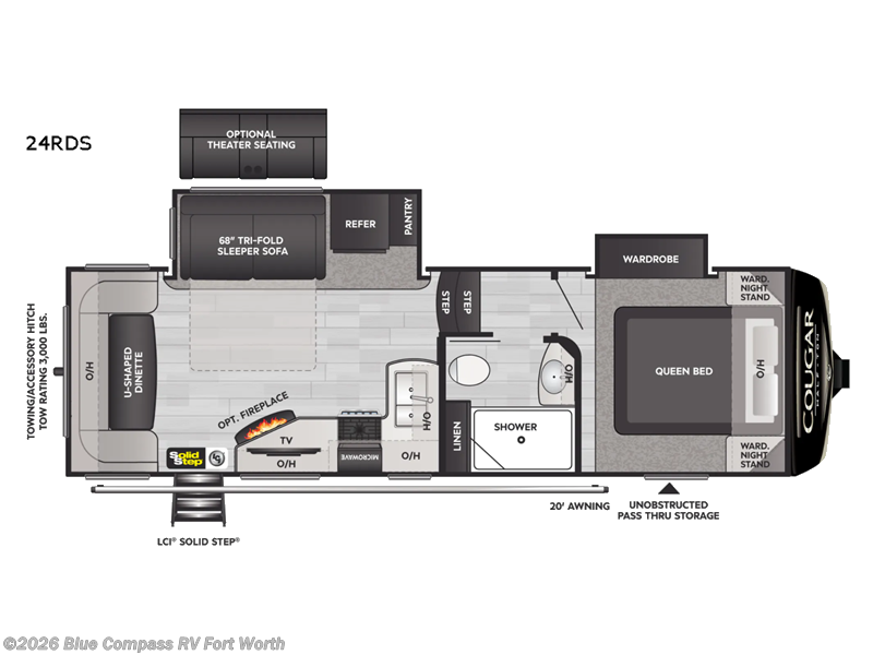 2022 Keystone Cougar Half-Ton 24RDS - Used Fifth Wheel For Sale by Blue Compass RV Fort Worth in Fort Worth, Texas features Slideout