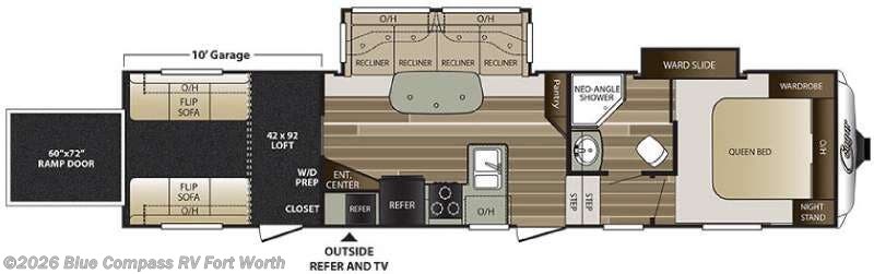 2017 Keystone Cougar 326SRX - Used Toy Hauler For Sale by Blue Compass RV Fort Worth in Fort Worth, Texas features Slideout