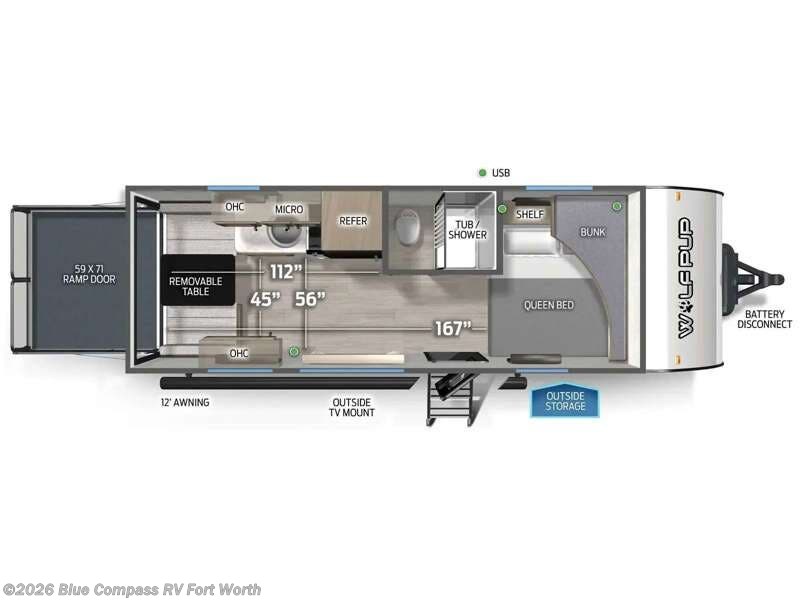 2024 Forest River Cherokee Wolf Pup Black Label 18RJBBL - Used Toy Hauler For Sale by Blue Compass RV Fort Worth in Fort Worth, Texas