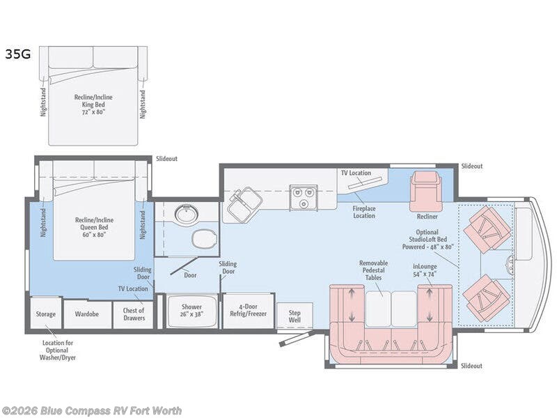 2018 Winnebago Sightseer 35G - Used Class A For Sale by Blue Compass RV Fort Worth in Fort Worth, Texas features Slideout