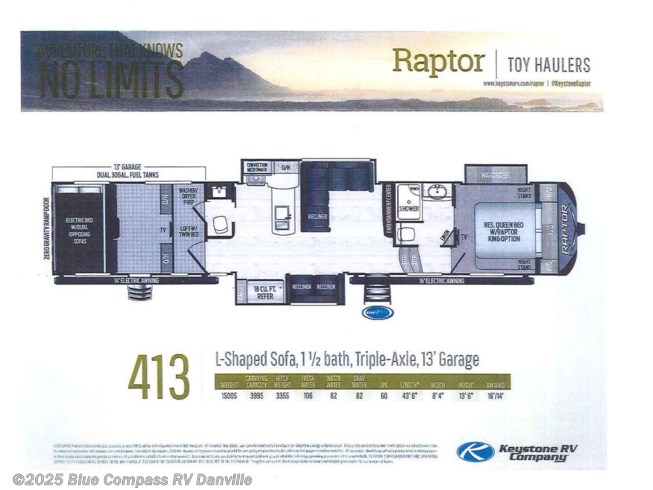 2020 Keystone Raptor 413 Rv For Sale In Ringgold Va 24586 Rvkr00077 Rvusa Com Classifieds
