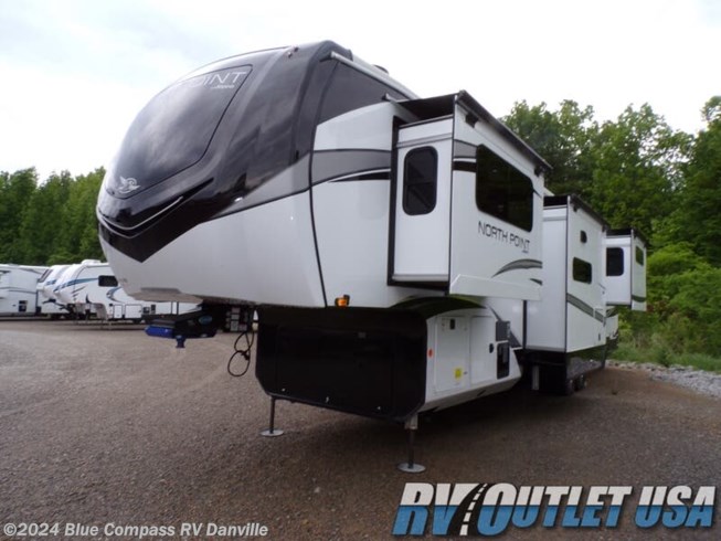 2022 Jayco North Point 382FLRB - New Fifth Wheel For Sale by RV Outlet USA in Ringgold, Virginia features Roof Vents, Automatic Leveling Jacks, Heated Water Tank, Overhead Cabinetry, Tinted Windows