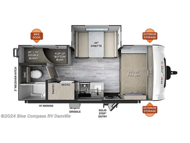 2024 Forest River Rockwood Geo Pro 20BHS - New Travel Trailer For Sale by Blue Compass RV Danville in Ringgold, Virginia