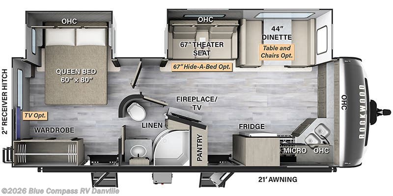 Floorplan of 2024 Forest River Rockwood Ultra Lite 2608BS