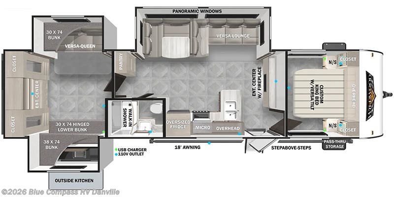Floorplan of 2024 Forest River Wildwood 31KQBTSX