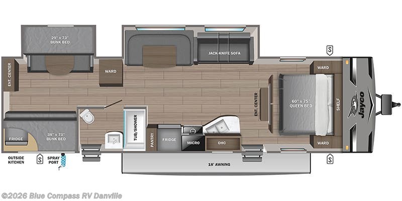 Floorplan of 2024 Jayco Jay Flight 324BDS