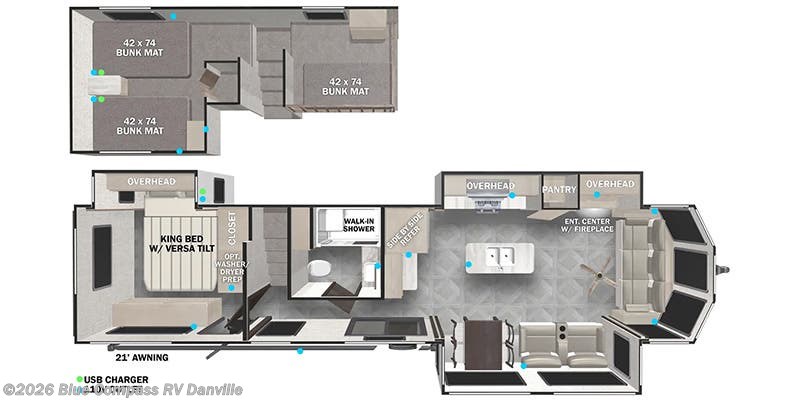 Floorplan of 2024 Forest River Wildwood Grand Lodge 42FLDL