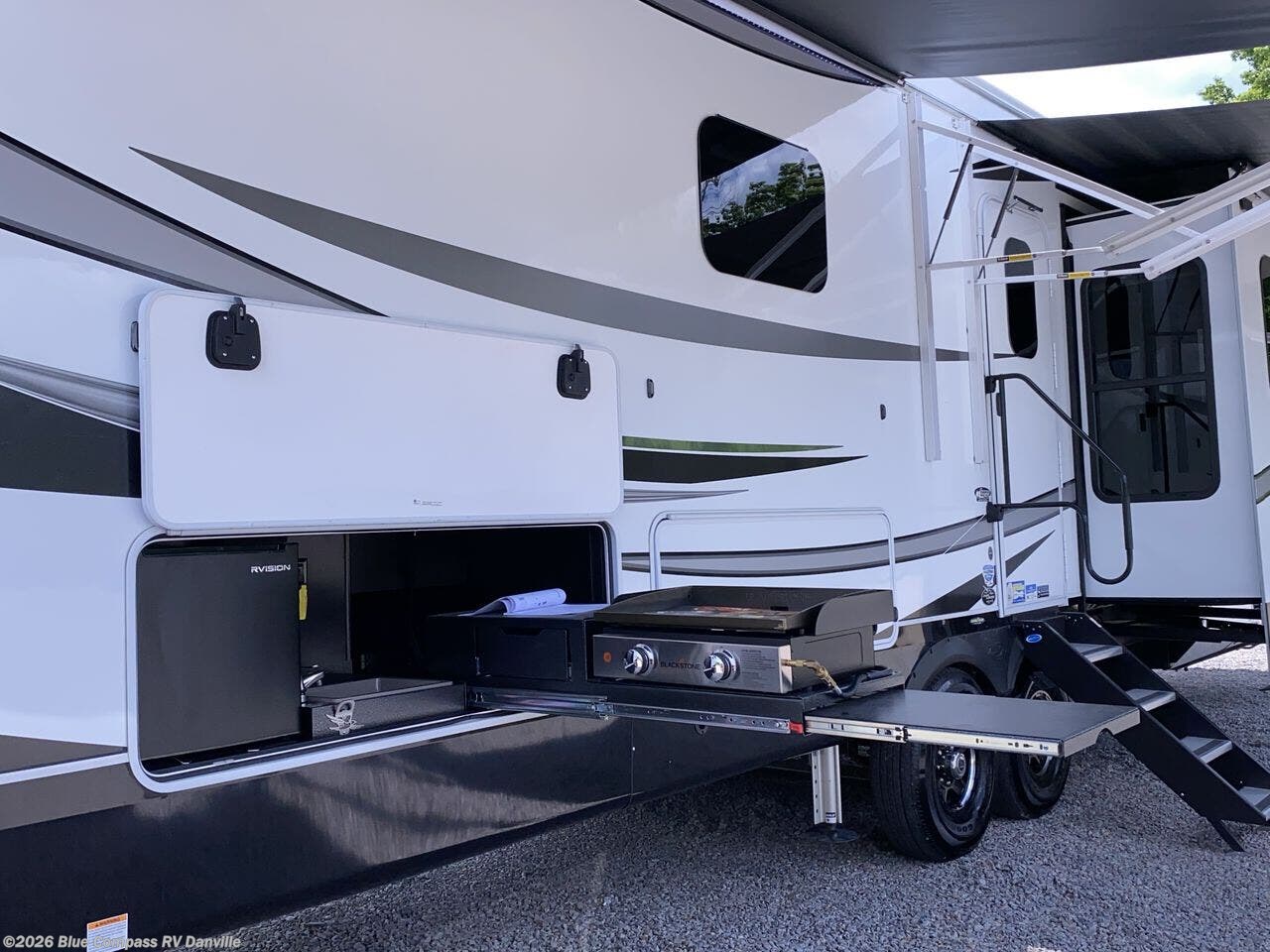 2022 Jayco North Point 382FLRB - Used Fifth Wheel For Sale by Blue Compass RV Danville in Ringgold, Virginia features TV, Glass Shower Door, Roof Vents, Enclosed Water Tank, Power Awning