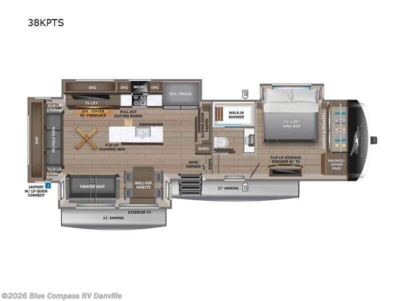 2025 Jayco Pinnacle 38KPTS - New Fifth Wheel For Sale by Blue Compass RV Danville in Ringgold, Virginia features Slideout