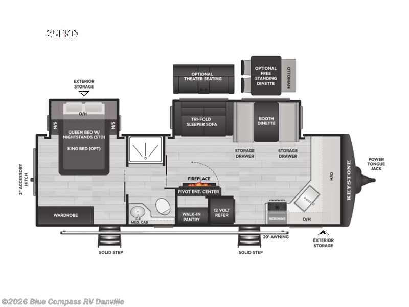 2026 Keystone Cougar Half-Ton 25FKD - New Travel Trailer For Sale by Blue Compass RV Danville in Ringgold, Virginia features Slideout
