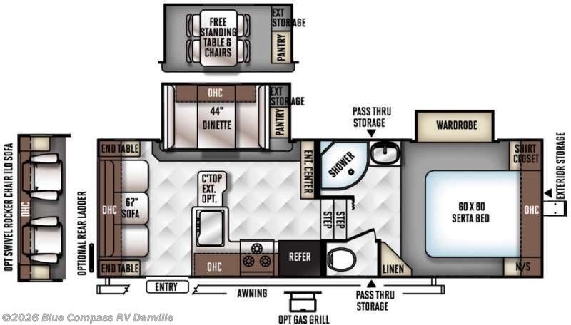 2016 Forest River Rockwood Ultra Lite 2440WS - Used Fifth Wheel For Sale by Blue Compass RV Danville in Ringgold, Virginia features Slideout