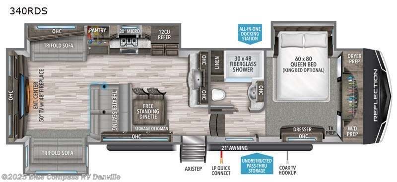 2021 Grand Design Reflection 340RDS - Used Fifth Wheel For Sale by Blue Compass RV Danville in Ringgold, Virginia features Slideout