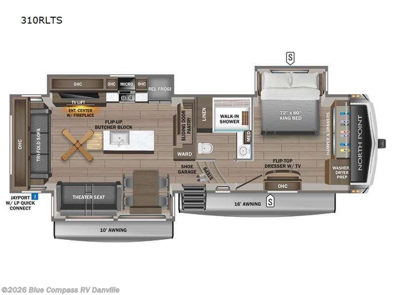 2024 Jayco North Point 310RLTS - Used Fifth Wheel For Sale by Blue Compass RV Danville in Ringgold, Virginia features Slideout