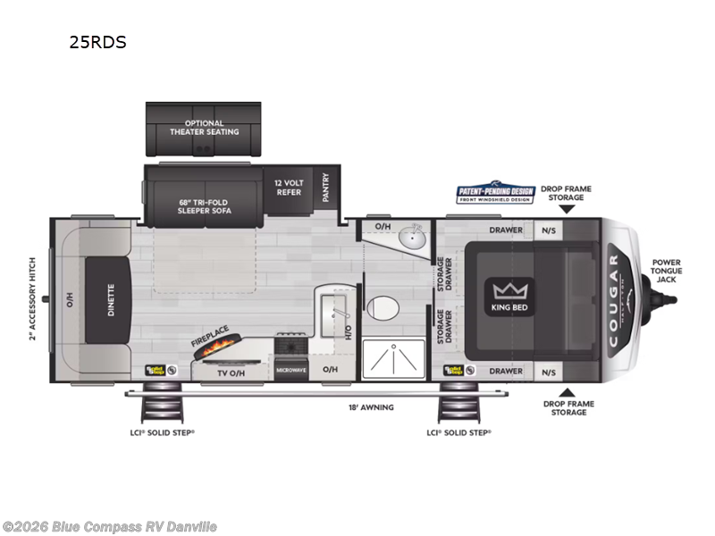 2025 Keystone Cougar Half-Ton 25RDS - Used Travel Trailer For Sale by Blue Compass RV Danville in Ringgold, Virginia features Slideout