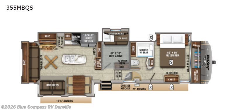 2020 Jayco Eagle 355MBQS - Used Travel Trailer For Sale by Blue Compass RV Danville in Ringgold, Virginia features Slideout