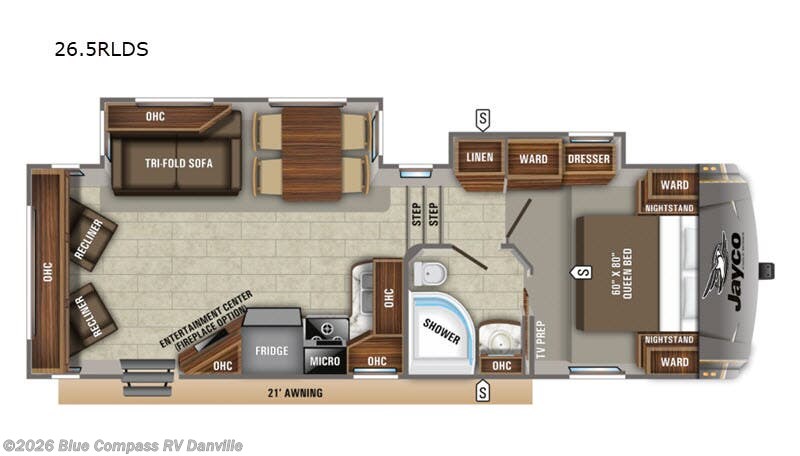 2019 Jayco Eagle HT 26.5 RLDS - Used Fifth Wheel For Sale by Blue Compass RV Danville in Ringgold, Virginia features Slideout