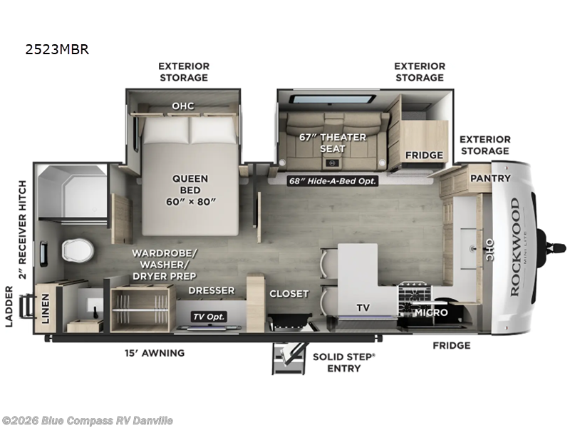 2026 Forest River Rockwood Mini Lite 2523MBR - New Travel Trailer For Sale by Blue Compass RV Danville in Ringgold, Virginia features Slideout