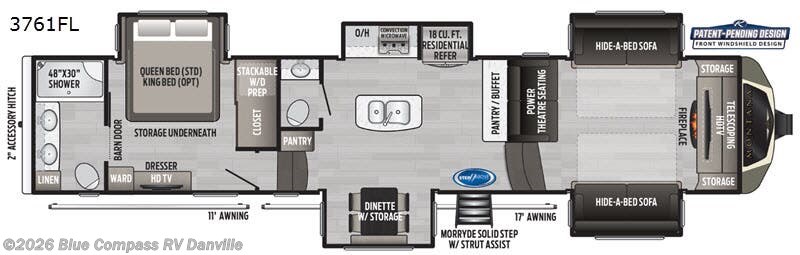 2020 Keystone Montana 3761FL - Used Fifth Wheel For Sale by Blue Compass RV Danville in Ringgold, Virginia features Slideout