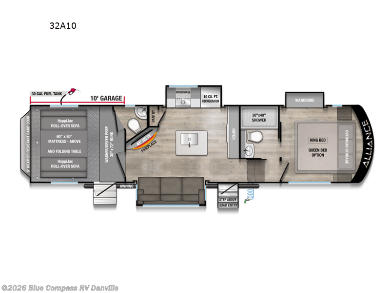2027 Alliance RV Valor All-Access 32A10 - New Toy Hauler For Sale by Blue Compass RV Danville in Ringgold, Virginia features Slideout