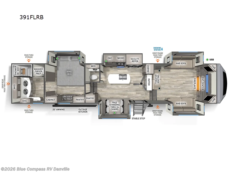 2024 Forest River Sandpiper Luxury 391FLRB - Used Fifth Wheel For Sale by Blue Compass RV Danville in Ringgold, Virginia features Slideout