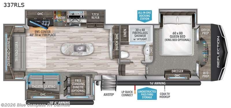 2021 Grand Design Reflection 337RLS - Used Fifth Wheel For Sale by Blue Compass RV Danville in Ringgold, Virginia features Slideout