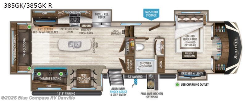 2021 Grand Design Solitude 385GK R - Used Fifth Wheel For Sale by Blue Compass RV Danville in Ringgold, Virginia features Slideout