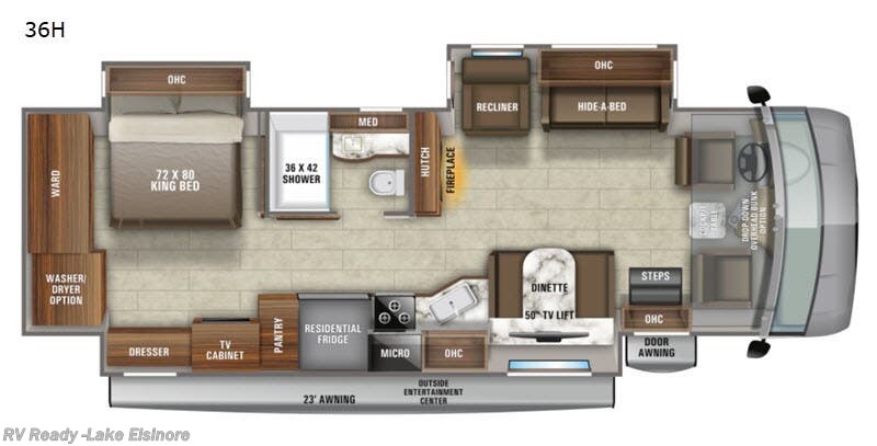 2021 Jayco Precept Prestige 36H - Used Class A For Sale by RV Ready in Lake Elsinore, California features Slideout